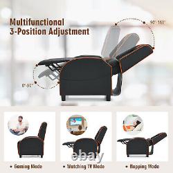 Massage Gaming Recliner Chair with Headrest and Adjustable Backrest for Home