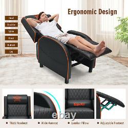 Massage Gaming Recliner Chair with Headrest and Adjustable Backrest for Home