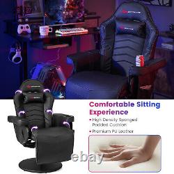 Massage Gaming Recliner Height Adjustable Racing Swivel Chair with Cup Holder