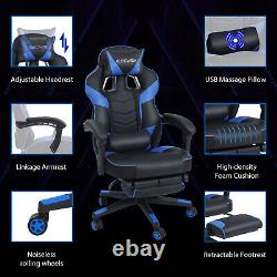 Massage Leather Gaming Racing Chair Ergonomic Swivel Computer Office Desk Chair