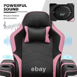 Massage Racing Chair BLUETOOTH SPEAKER Ergonomic Recliner Computer Gaming Seat