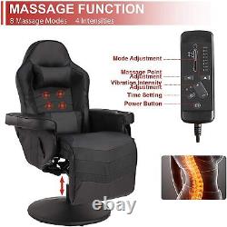 Massage Video Gaming Recliner Chair Backres Seat Height Adjustment Office Chair