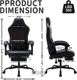 NIONIK Gaming Chair with Footrest, Ergonomic Computer Gaming Chair, Massage Game