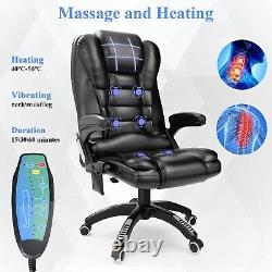 Office Chair Massage with Heated, Faux Leather High Back Executive Gaming Chair