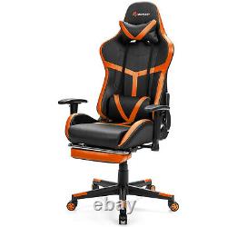 Office Massage Gaming Chair Reclining Racing Chair withLumbar Support & Footrest