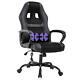 PC Gaming Chair Massage Office Chair Ergonomic Desk Chair Adjustable PU Black