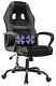 PC Gaming Chair Massage Office Chair Ergonomic Desk Chair Adjustable PU Black