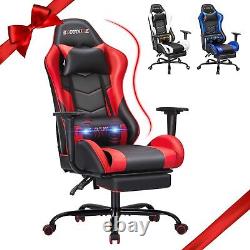 PC Massage Gaming Chair with Footrest Ergonomic Office Desk Chair Racing P