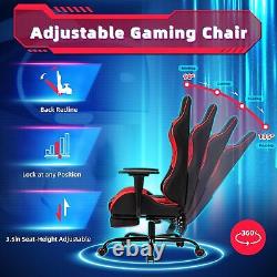 PC Massage Gaming Chair with Footrest Ergonomic Office Desk Chair Racing P