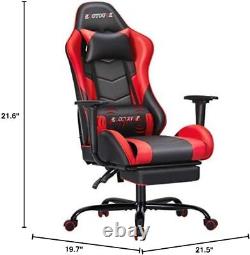 PC Massage Gaming Chair with Footrest Ergonomic Office Desk Chair Racing P