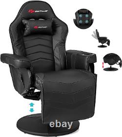 POWERSTONE Gaming Recliner, Adjustable Massage Gaming Chair with Cup Holder Foot