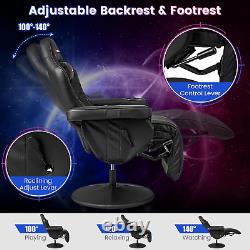 POWERSTONE Gaming Recliner, Adjustable Massage Gaming Chair with Cup Holder Foot