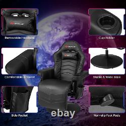 POWERSTONE Gaming Recliner, Adjustable Massage Gaming Chair with Cup Holder Foot