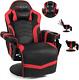 POWERSTONE Gaming Recliner Massage Gaming Chair with Footrest Ergonomic PU Leath