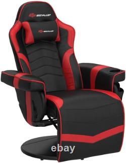 POWERSTONE Gaming Recliner Massage Gaming Chair with Footrest Ergonomic PU Leath