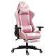 Pink Gaming Chair with Footrest Massage Racing Office Computer Ergonomic Chair