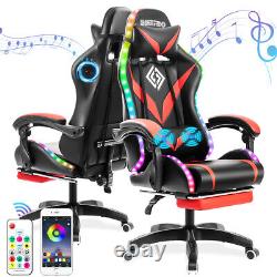 RGB Gaming Chair With Speakers Ergonomic Massage Swivel Computer Office Chair