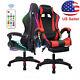 RGB Gaming Chair with Bluetooth Speakers and LED Lights Ergonomic Massage Chair