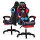 RGB Gaming Chair with Bluetooth Speakers and LED Lights Ergonomic Massage Com