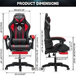 RGB Gaming Chair with Bluetooth Speakers and LED Lights Ergonomic Massage Com