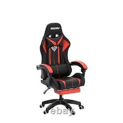 RGB Gaming Chair with Bluetooth Speakers and LED Lights Ergonomic Massage Com