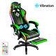 RGB LED Massage Gaming Chair with Footrest Racing Chair Desk Ergonomic Green USA