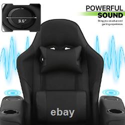 Reclinable Gaming Racing Massage Chair Computer Swivel Seat withBluetooth Speakers