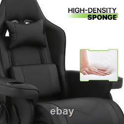 Reclinable Gaming Racing Massage Chair Computer Swivel Seat withBluetooth Speakers