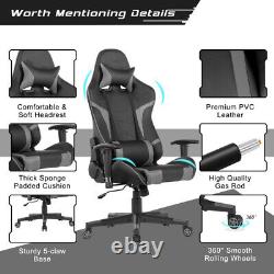 Reclining Swivel Massage Gaming Chair with Lumbar Support