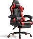 Red Ergonomic Gaming Chair with Footrest & Massage High Back, Headrest, 360