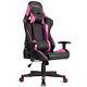 Relax Massage Gaming Chair Racing Recliner Comfort Lumbar Support &Headrest Pink