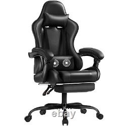 Shahoo Gaming Chair with Footrest and Massage Lumbar Support, Video Racing Se