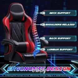 Shahoo Gaming Chair with Footrest and Massage Lumbar Support, Video Red