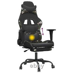 Tidyard Massage Gaming Chair with Footrest and Armrest Faux Leather F4F2