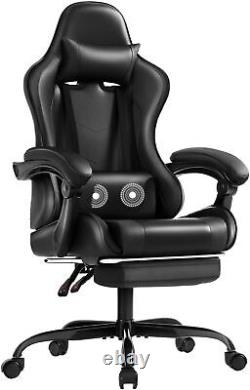 Video Racing Seat He. Gaming Chair with Footrest and Massage Lumbar Support