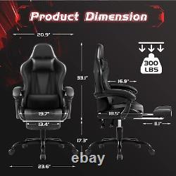 Video Racing Seat He. Gaming Chair with Footrest and Massage Lumbar Support