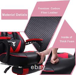 Zeanus Gaming Chair with Footrest Ergonomic Computer Chair with Massage Recliner