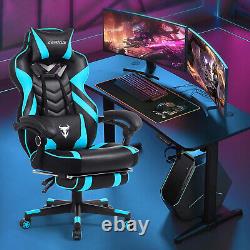 Zeanus Gaming Chair with Footrest Gamer Reclining Computer Chair with Massage Hi