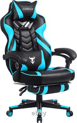 Zeanus Gaming Chair with Footrest Gamer Reclining Computer Chair with Massage Hi